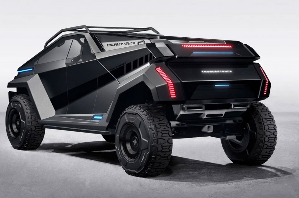 Introducing the Thunder Truck, a strange electric van with the ability to be six-wheeled