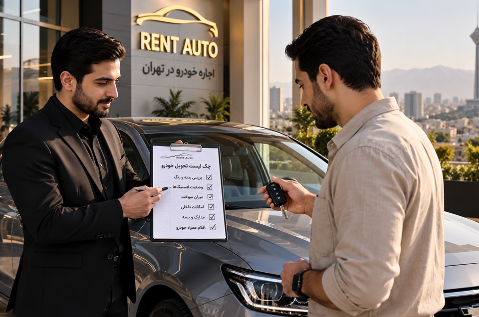 تحویل کلید خودروی اجاره‌ای و بررسی چک‌لیست وضعیت خودرو در تهران
